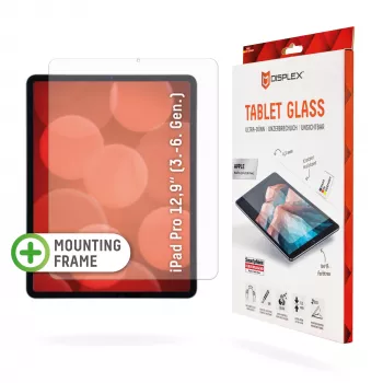 Displex Tablet Glass (9H) voor Apple iPad Pro 12,9'' (3./4./5./6. gen.), Eco-montageframe, onbreekbaar, ultradun, onzichtbaar