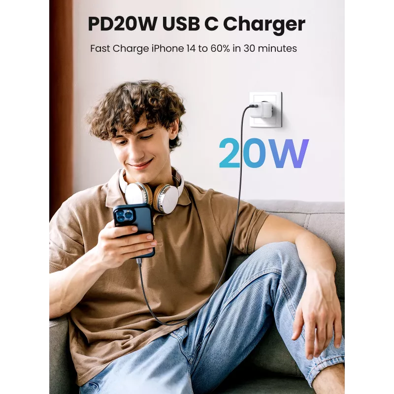 Oplader voor binnen Ugreen 15324 universeel wit AC 1 USB Type-C aansluiting