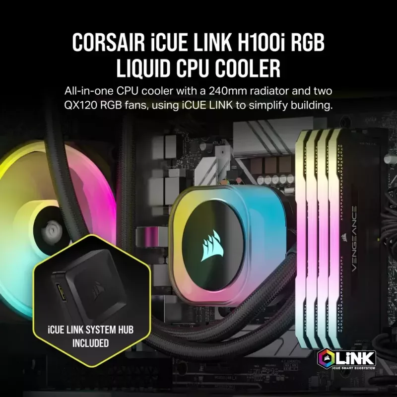 Vloeistofkoelingsset Corsair H100I