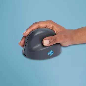 R-Go Tools verticale muis R-Go HE Basic, ergonomische muis, middelgroot (handgrootte ≥ 185 mm), rechtshandig, Bluetooth, grijs