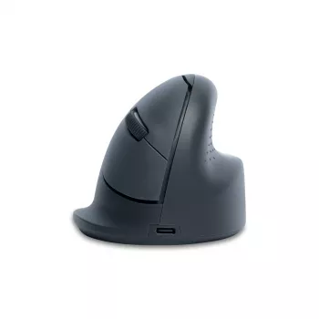 R-Go Tools verticale muis R-Go HE Basic, ergonomische muis, middelgroot (handgrootte ≥ 185 mm), rechtshandig, Bluetooth, grijs