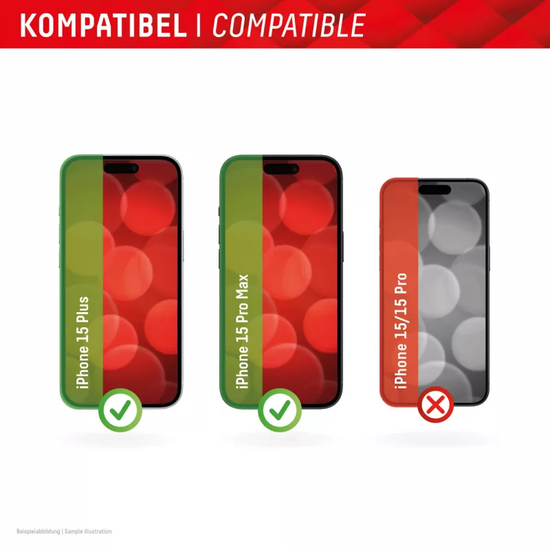 Displex Full Cover Screen Protector (10H) voor Apple iPhone 15 Plus/15 Pro Max, Eco-montageframe, volledige afdekking