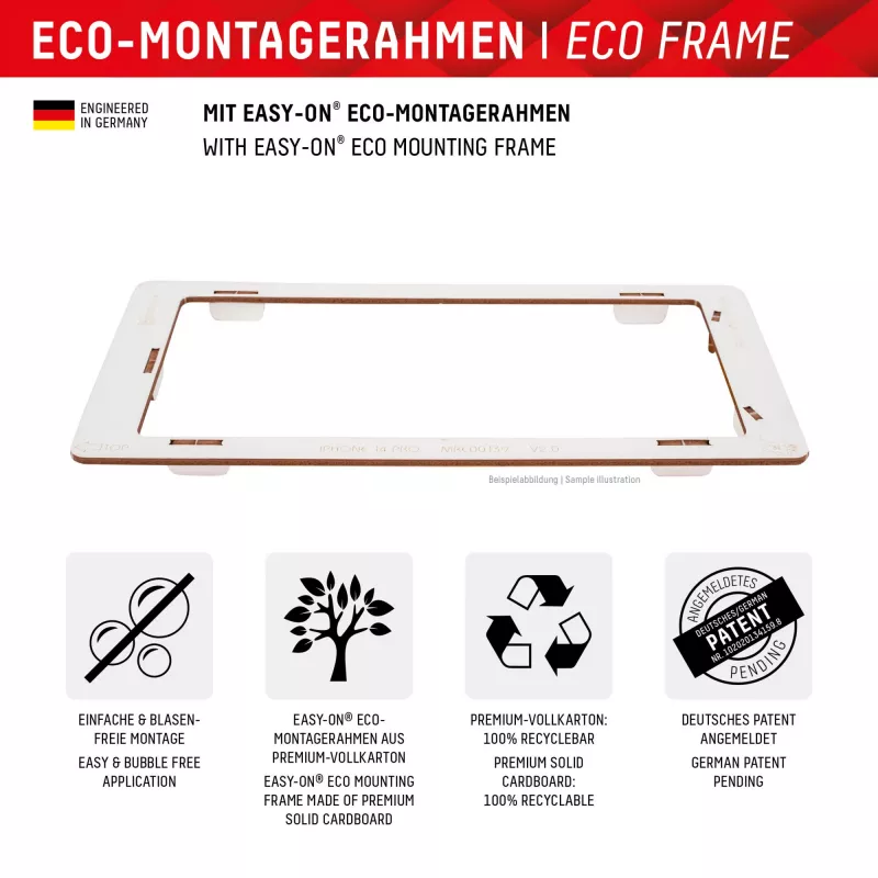 Displex displayschermfolie + hoesje voor Apple iPhone 15 Pro, Eco-montageframe, krasvast