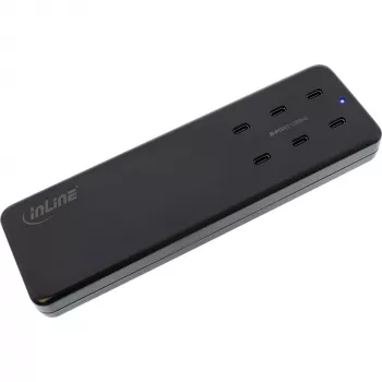 InLine multiport-voeding, oplader, 6x USB-C, PD 3.0, GaN, zwart