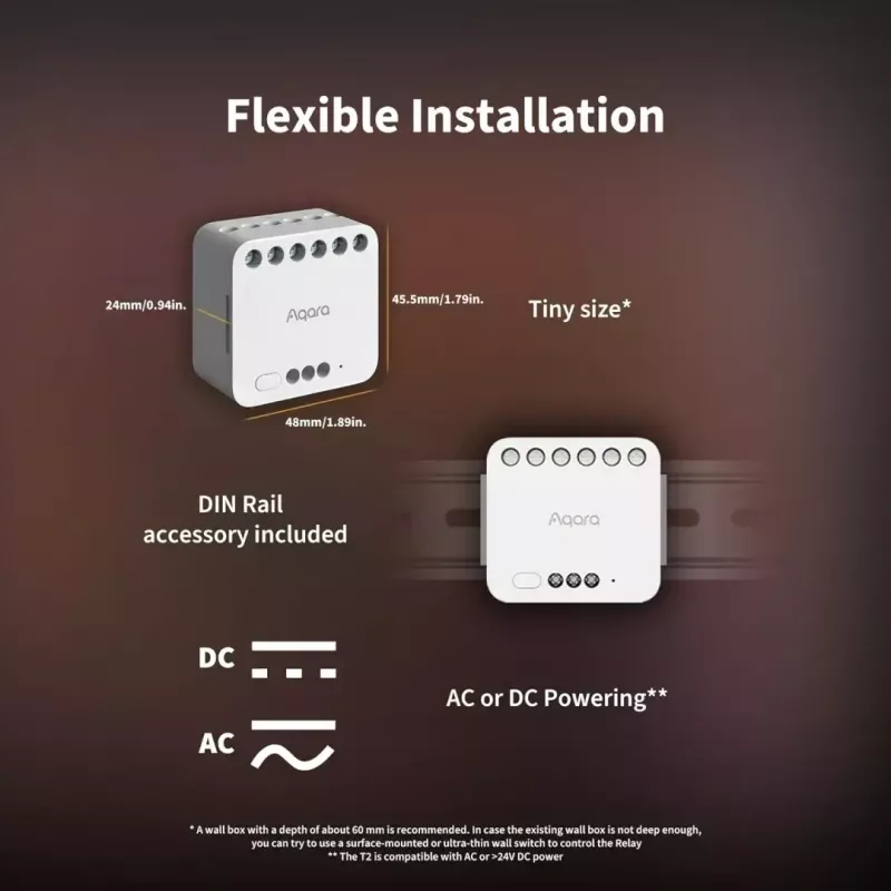 Smart Home dubbelrelais-module, Aqara DCM-K01, 2-kanaals aansturing