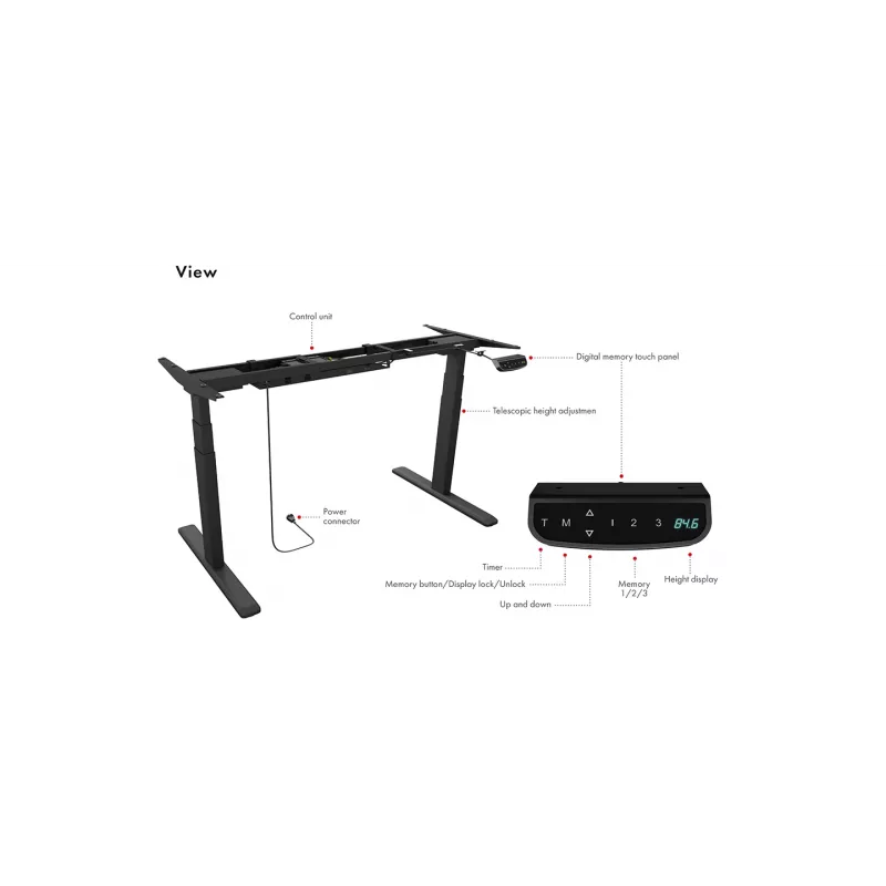Elektrisch in hoogte verstelbaar bureau ICY BOX IB-EW205B-T