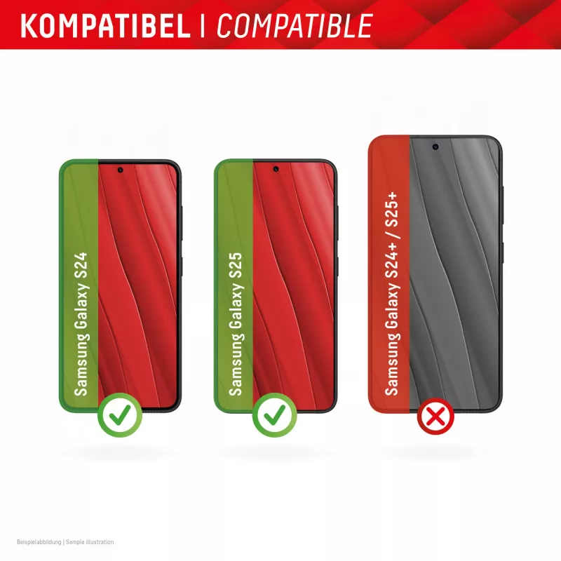 Displex Smart Glass (9H) voor Samsung Galaxy S24/S25, montagesticker, onbreekbaar