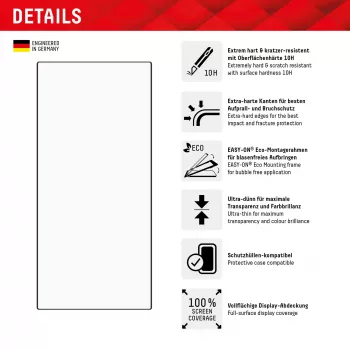Displex Full Cover Screen Protector (10H) voor Samsung Galaxy S24 Ultra, Eco-montageframe, Full Cover