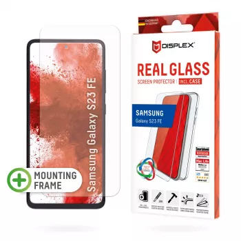 Displex displayschermfolie + hoesje voor Samsung Galaxy S23 FE, Eco-montageframe, krasvast