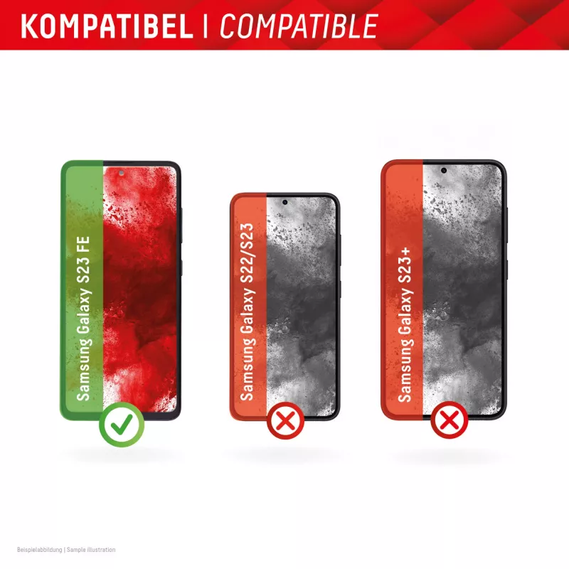 Displex displayschermfolie + hoesje voor Samsung Galaxy S23 FE, Eco-montageframe, krasvast