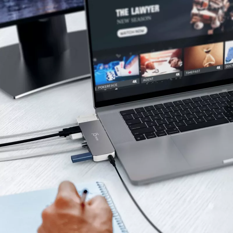 USB hub j5create JCD395 4K60 Elite Pro bedraad USB4 met MagSafe kit