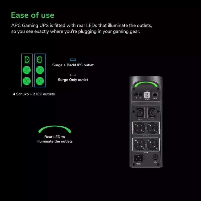 APC Back-UPS Pro BGM2200B-GR - 2200VA/1320W, 4x Schuko & 2x C13 stopcontacten, 3x USB-oplader, USB-data-aansluiting