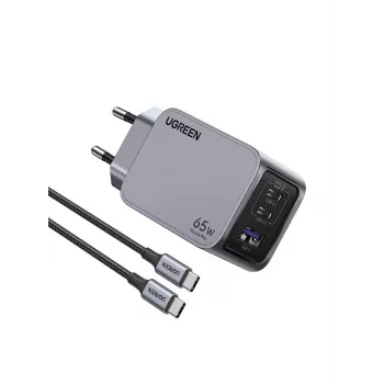 Ugreen 25871 mobiele oplader universeel grijs AC-snelladen indoor