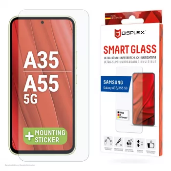 Displex Smart Glass (9H) voor Samsung Galaxy A35/A55 5G, montagesticker, onbreekbaar