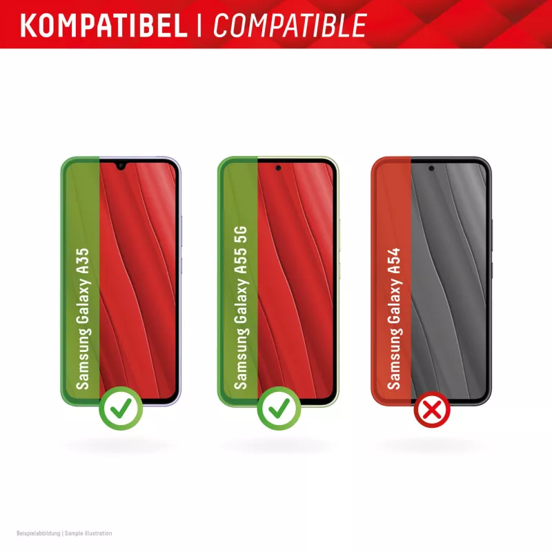 Displex Smart Glass (9H) voor Samsung Galaxy A35/A55 5G, montagesticker, onbreekbaar