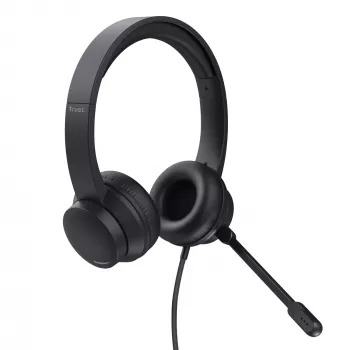 Trust Ayda headset bedrade headset hoofdband gesprekken/muziek zwart