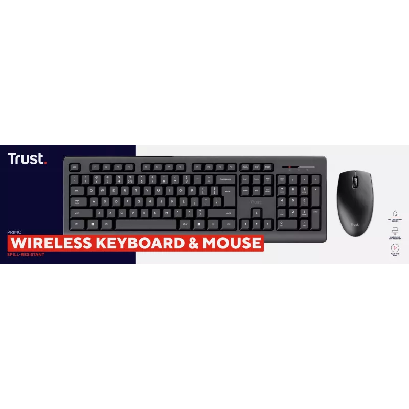 Trust Primo toetsenbord muis inbegrepen office RF draadloos QWERTZ Duits zwart