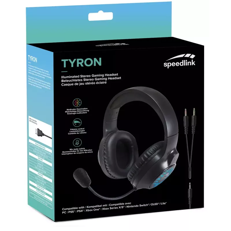 Headset SPEEDLINK TYRON bedraad gaming zwart