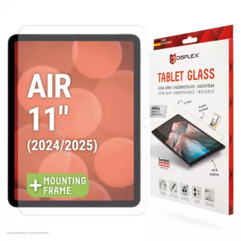 Displex tabletglas (9H) voor Apple iPad Air 11 inch (2024/2025), Eco montageframe, onbreekbaar, ultraplat, onzichtbaar
