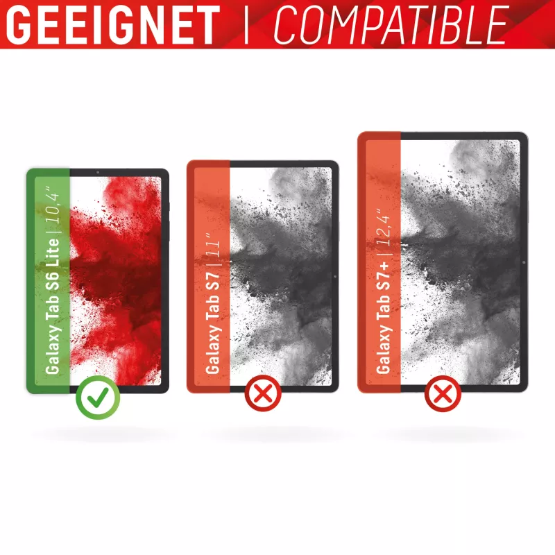 Displex tabletglas (9H) voor Samsung Galaxy Tab S6 Lite, Eco montageframe, onbreekbaar, ultradun, onzichtbaar