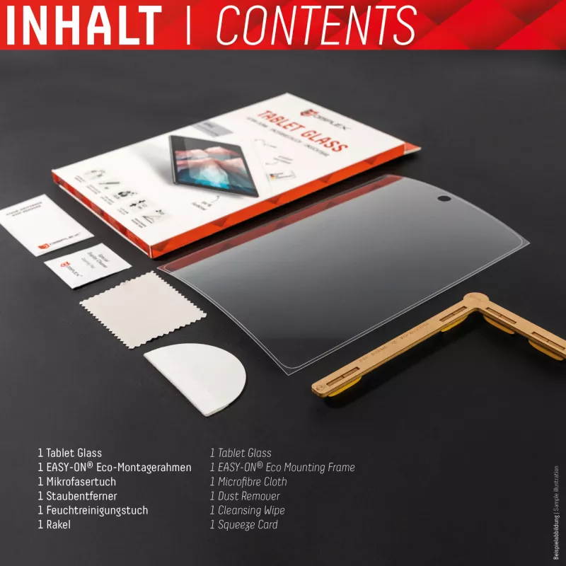 Displex tabletglas (9H) voor Samsung Galaxy Tab S6 Lite, Eco montageframe, onbreekbaar, ultradun, onzichtbaar