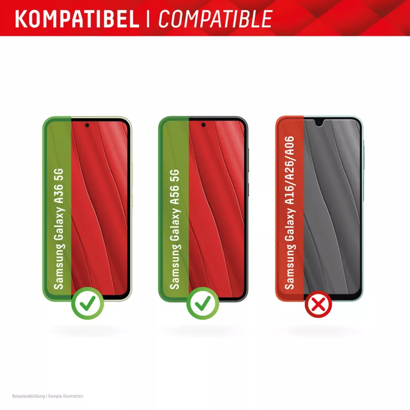 Displex smart glass (9H) voor Samsung Galaxy A36/A56, montagesticker, onbreekbaar