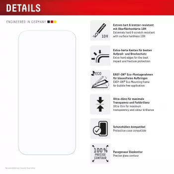 Displex displayschermfolie + hoes voor Apple iPhone 16 Pro Max, Eco montageframe, krasbestendig