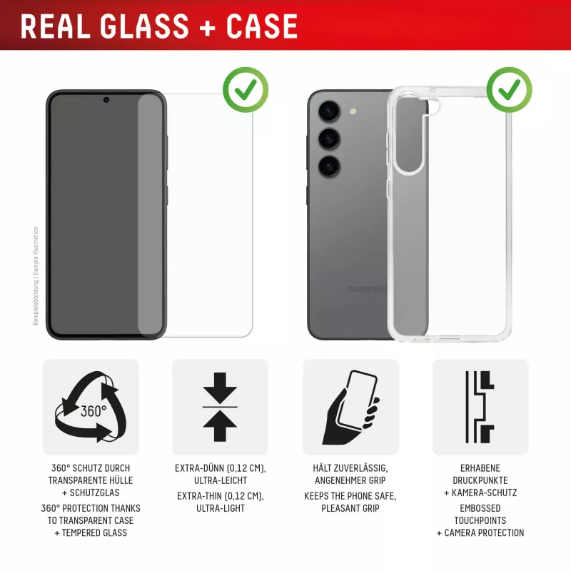 Displex Real Glass + hoesje set voor Samsung Galaxy S24 FE, 02052