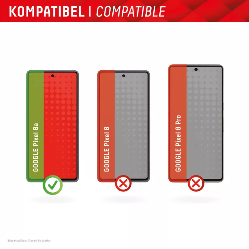 Displex displayschermfolie (10H) voor Google Pixel 8a, Eco montageframe, krasbestendig