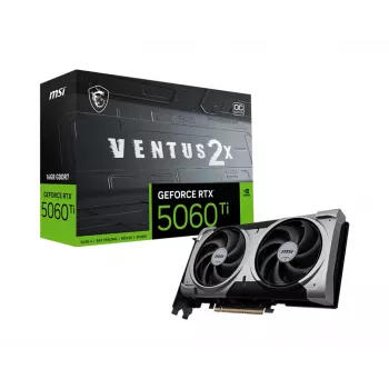 Grafische kaart MSI GeForce RTX 5060 Ti 16 GB GDDR7, PCIe 5.0, 128-bit, 2602 MHz boost, 180 W, 2 ventilatoren