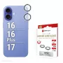 Displex Premium camera-lensglas, iPhone 16/16 Plus/17 glas, 10H, Single Rings, DLC, transparant, Quick Mount