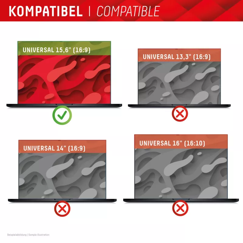 Displex PRIVACY SAFE uitneembare 2-weg privacyfilter voor laptop/notebook (randloos/frameless) 15,6'' (16:9)