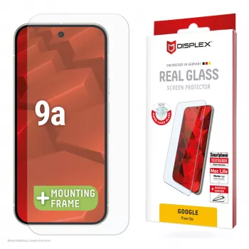 Displex displayschermfolie (10H) voor Google Pixel 9a, Eco montageframe, krasvast