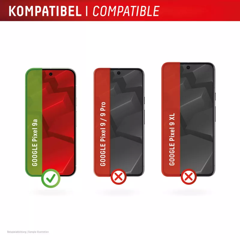 Displex displayschermfolie (10H) voor Google Pixel 9a, Eco montageframe, krasvast