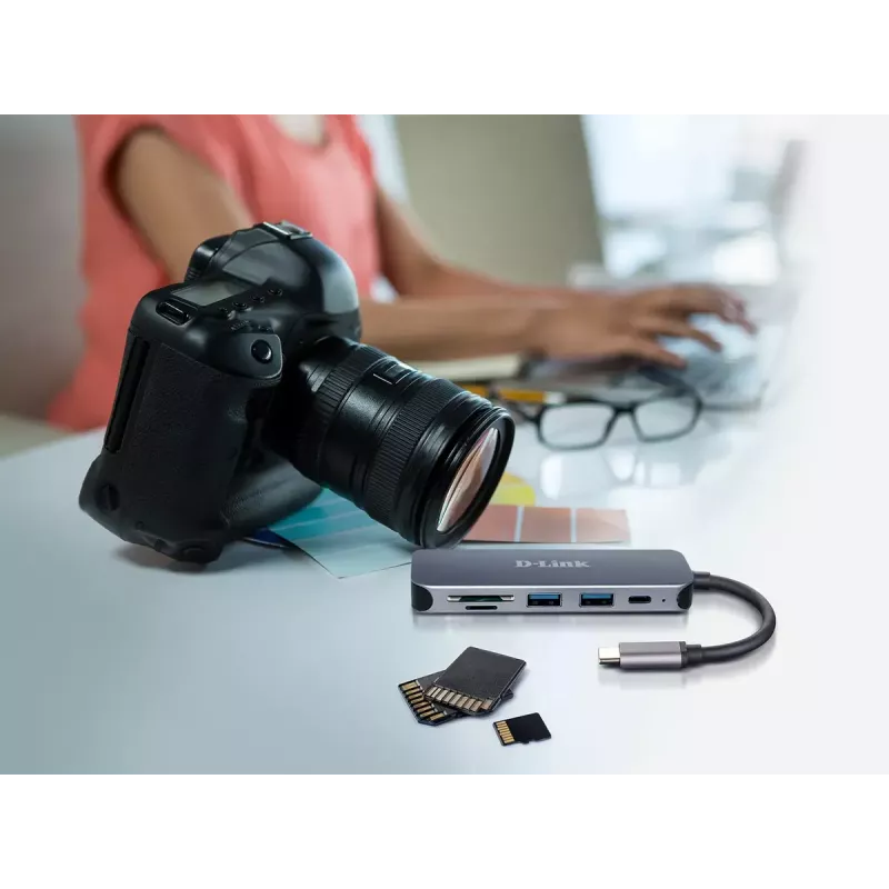 D-Link 5-in-1 USB-C-hub met kaartlezer DUB-2325 USB Type-C grijs
