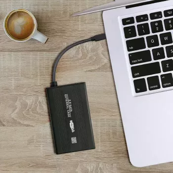 HDD/SSD-behuizing QOLTEC 51861 voor 2,5-inch SATA3-schijven, USB 3.0, zwart