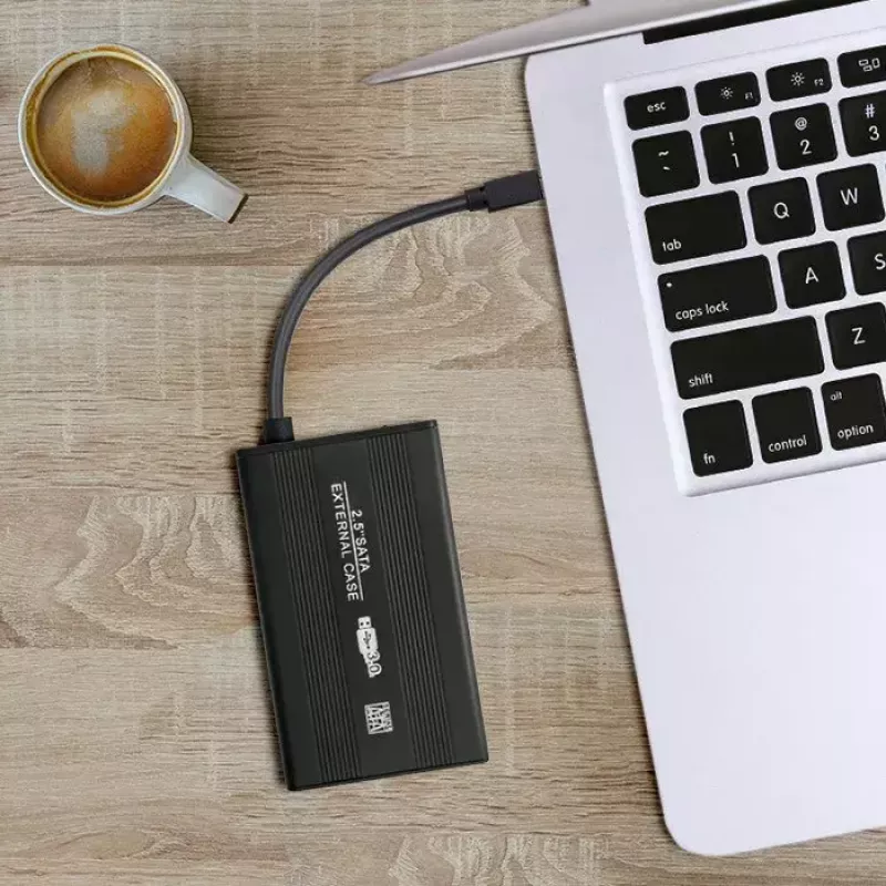 HDD/SSD-behuizing QOLTEC 51861 voor 2,5-inch SATA3-schijven, USB 3.0, zwart