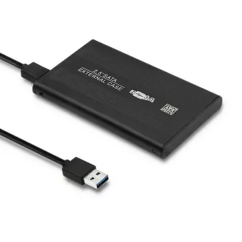 HDD/SSD-behuizing QOLTEC 51861 voor 2,5-inch SATA3-schijven, USB 3.0, zwart