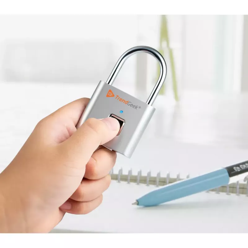 Technaxx slim hangslot met vingerafdruk, zilver