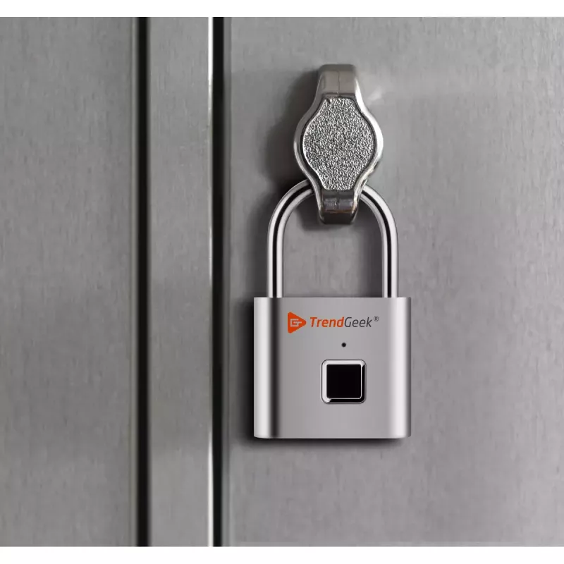 Technaxx slim hangslot met vingerafdruk, zilver