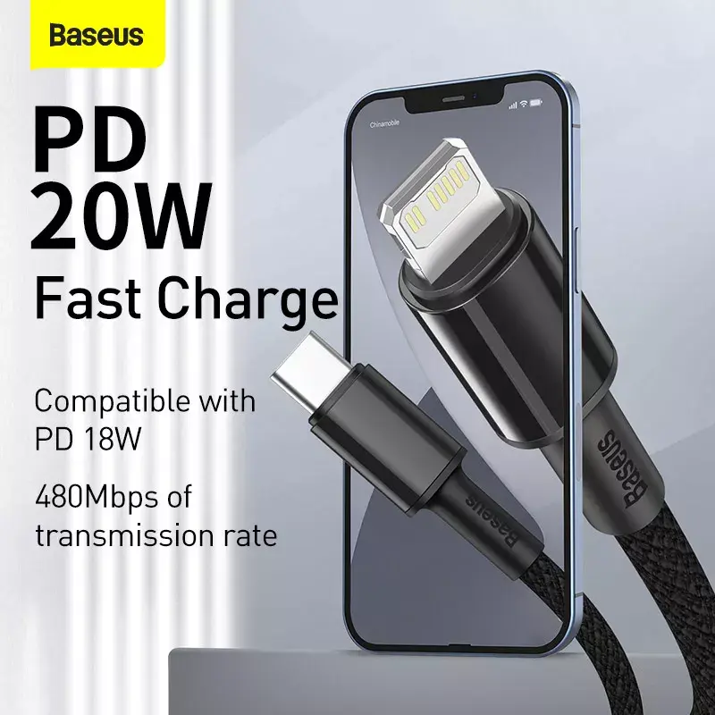 Lightning-kabel Baseus CATLGD-A01 2m zwart