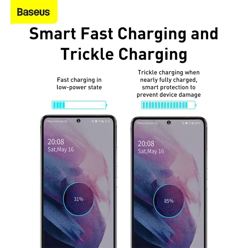 Baseus Super Si indoor-oplader wit snelopladen 12V 1xUSB-C