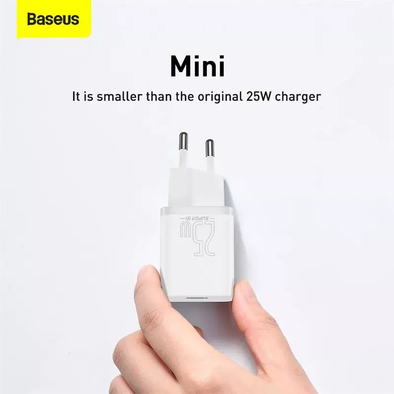 Baseus Super Si indoor-oplader wit snelopladen 12V 1xUSB-C