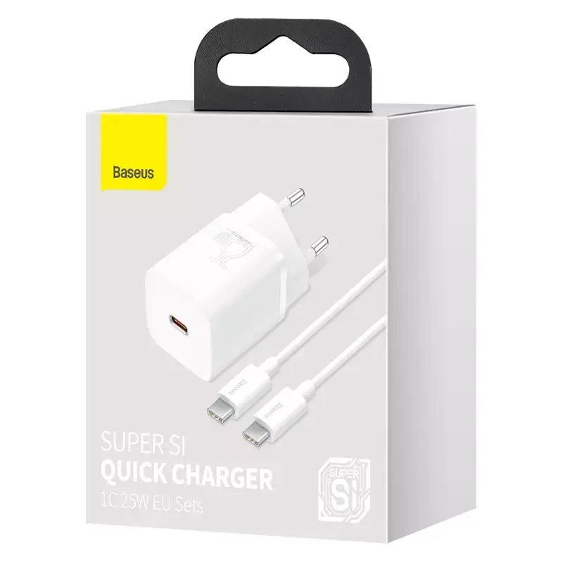 Baseus Super Si indoor-oplader wit snelopladen 12V 1xUSB-C