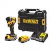 DeWALT DCF850E2T-QW accu-slagschroevendraaier 1/4", 18 V, 2x 1,7 Ah Powerstack-accu's, TSTAK-koffer, zwart