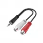 Hama 00200350 stereo-audioadapter 3,5 mm jackplug (M) naar 2x RCA (V), 0,15 m, zwart
