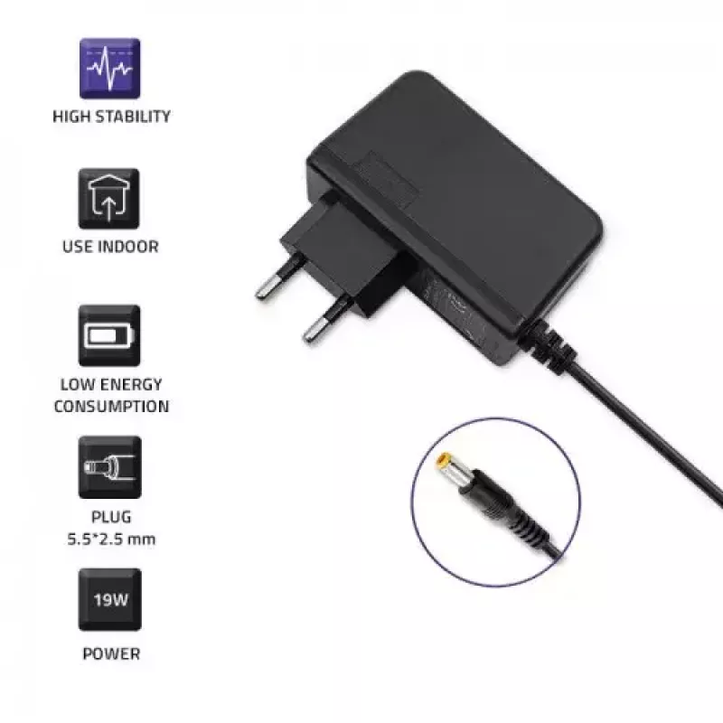 Voeding Qoltec 51034 indoor 19W zwart 220-240V
