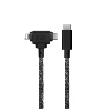 USB-C-kabel Native Union Belt kabel Duo 1,5 m USB‑C naar USB‑C/Lightning zwart