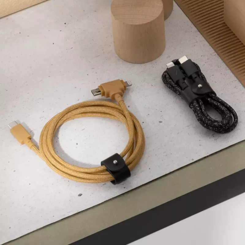 USB-C-kabel Native Union Belt kabel Duo 1,5 m USB‑C naar USB‑C/Lightning zwart
