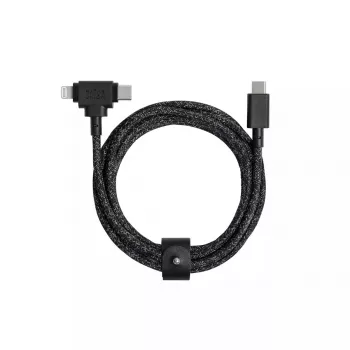 USB-C-kabel Native Union Belt kabel Duo 1,5 m USB‑C naar USB‑C/Lightning zwart